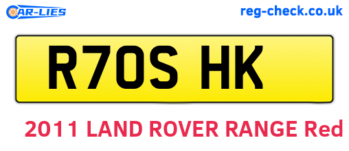 R70SHK are the vehicle registration plates.