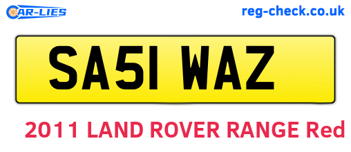 SA51WAZ are the vehicle registration plates.