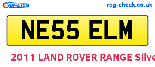 NE55ELM are the vehicle registration plates.