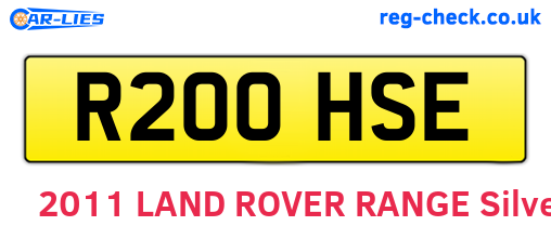 R200HSE are the vehicle registration plates.