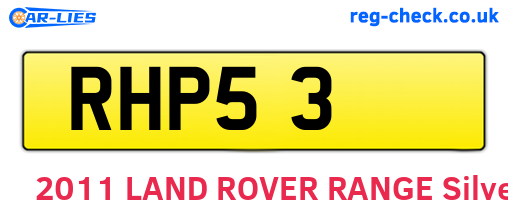 RHP53 are the vehicle registration plates.