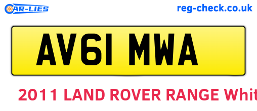 AV61MWA are the vehicle registration plates.
