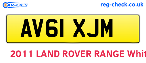 AV61XJM are the vehicle registration plates.