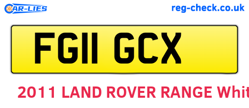 FG11GCX are the vehicle registration plates.