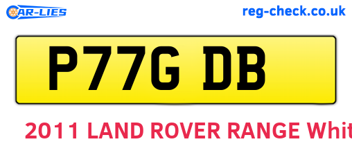 P77GDB are the vehicle registration plates.