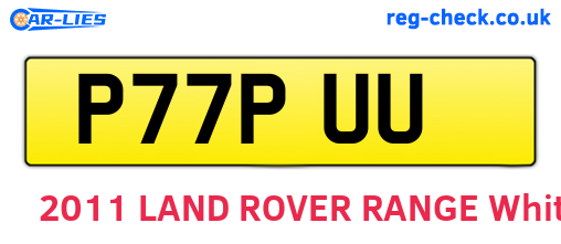 P77PUU are the vehicle registration plates.
