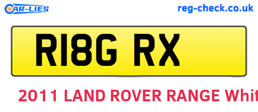 R18GRX are the vehicle registration plates.