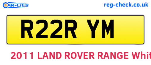 R22RYM are the vehicle registration plates.