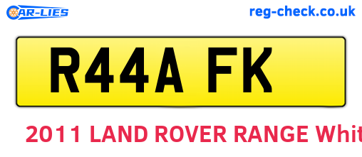 R44AFK are the vehicle registration plates.