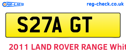 S27AGT are the vehicle registration plates.