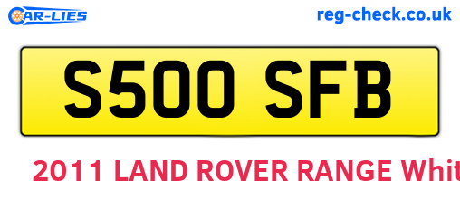 S500SFB are the vehicle registration plates.
