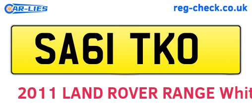 SA61TKO are the vehicle registration plates.