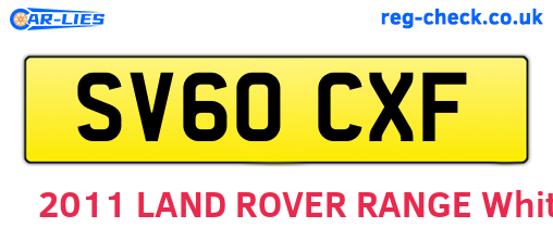 SV60CXF are the vehicle registration plates.