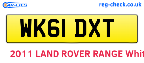 WK61DXT are the vehicle registration plates.
