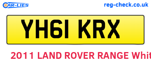 YH61KRX are the vehicle registration plates.