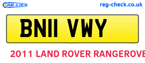 BN11VWY are the vehicle registration plates.