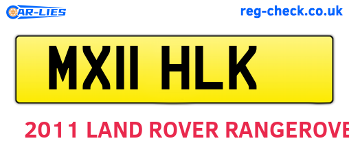 MX11HLK are the vehicle registration plates.