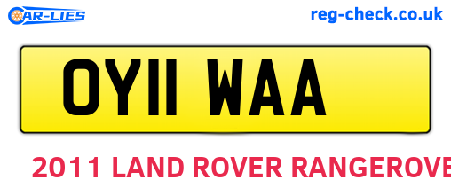 OY11WAA are the vehicle registration plates.