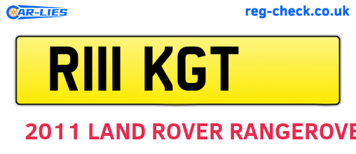 R111KGT are the vehicle registration plates.