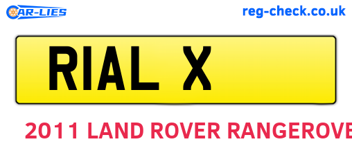 R1ALX are the vehicle registration plates.