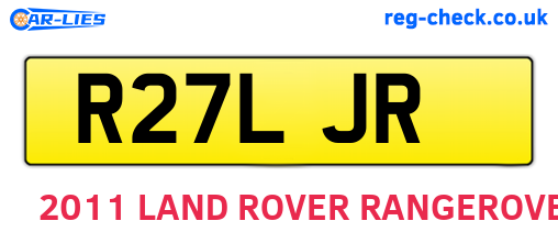 R27LJR are the vehicle registration plates.