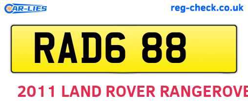 RAD688 are the vehicle registration plates.