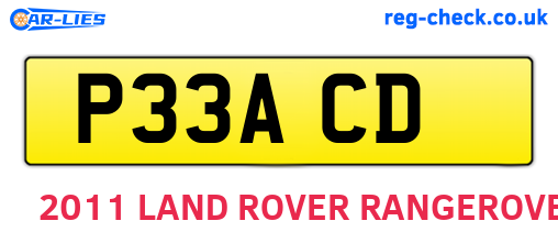 P33ACD are the vehicle registration plates.