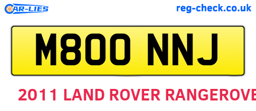 M800NNJ are the vehicle registration plates.