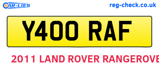 Y400RAF are the vehicle registration plates.