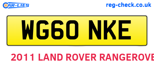 WG60NKE are the vehicle registration plates.