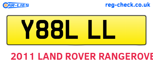 Y88LLL are the vehicle registration plates.