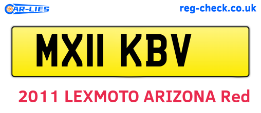 MX11KBV are the vehicle registration plates.
