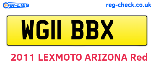 WG11BBX are the vehicle registration plates.