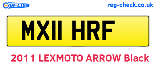 MX11HRF are the vehicle registration plates.