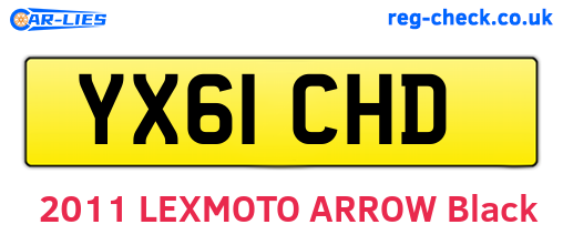 YX61CHD are the vehicle registration plates.