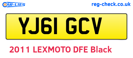 YJ61GCV are the vehicle registration plates.