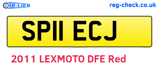SP11ECJ are the vehicle registration plates.
