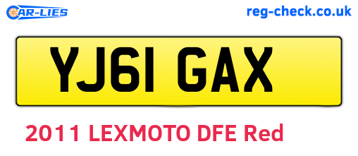 YJ61GAX are the vehicle registration plates.