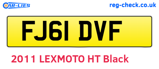 FJ61DVF are the vehicle registration plates.