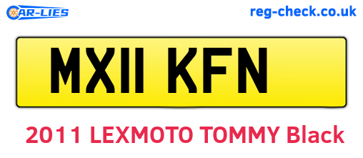 MX11KFN are the vehicle registration plates.