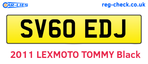 SV60EDJ are the vehicle registration plates.