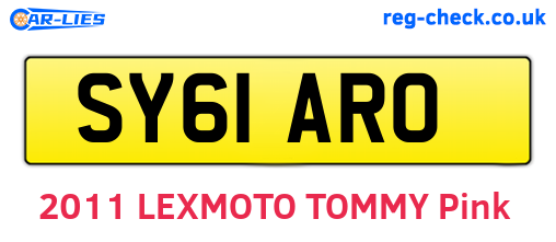 SY61ARO are the vehicle registration plates.
