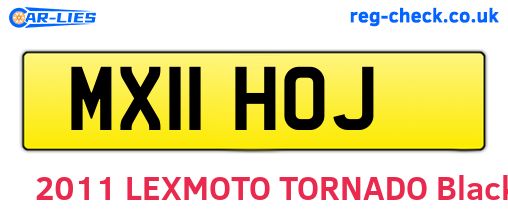 MX11HOJ are the vehicle registration plates.
