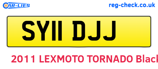 SY11DJJ are the vehicle registration plates.