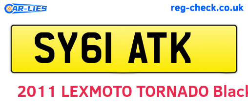 SY61ATK are the vehicle registration plates.