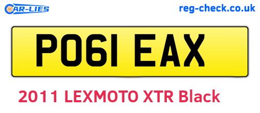 PO61EAX are the vehicle registration plates.