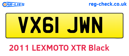 VX61JWN are the vehicle registration plates.