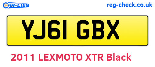 YJ61GBX are the vehicle registration plates.