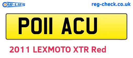 PO11ACU are the vehicle registration plates.