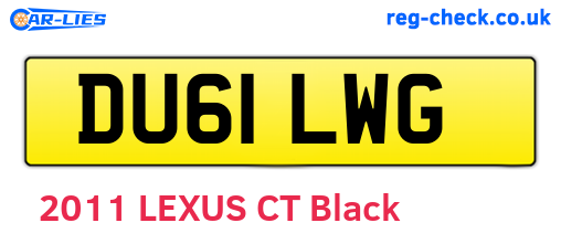 DU61LWG are the vehicle registration plates.